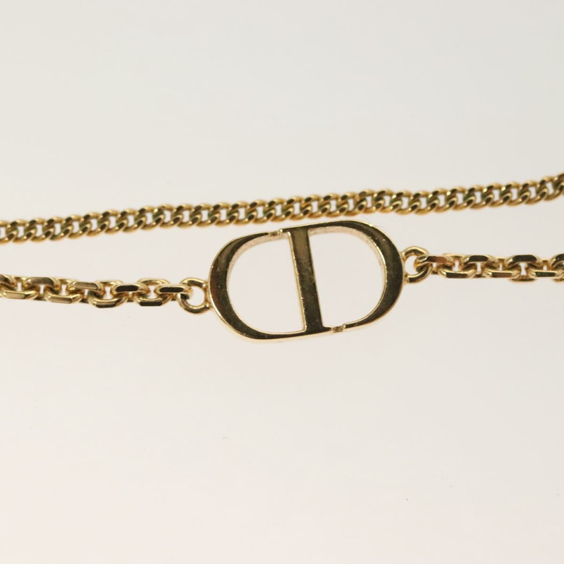 【日本直送】Christian Dior 雙鏈項鍊 金屬 金色 正品 121274M-2