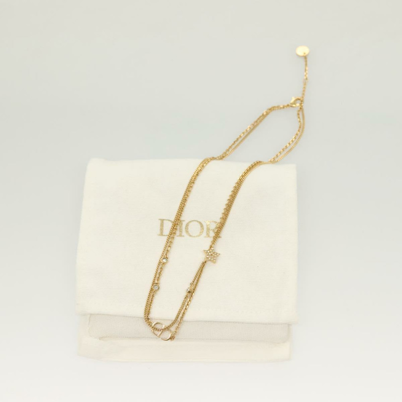 【日本直送】Christian Dior 雙鏈項鍊 金屬 金色 正品 121274M-20