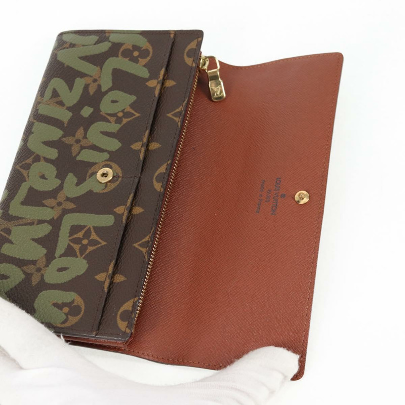 【日本直送】路易威登 Monogram 塗鴉 Porte Monnaie Credit 卡其色 M92188 正品 126649V-7