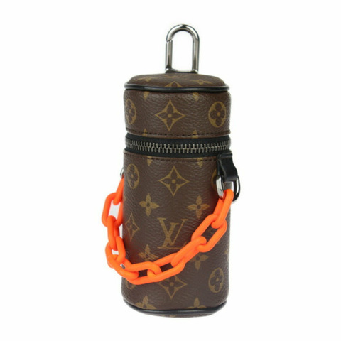 LOUIS VUITTON 路易威登 Monogram Barrel Pouch M00966 皮革 棕色 x 黑色 橙色 鑰匙圈包飾 多用包 R2408093008020