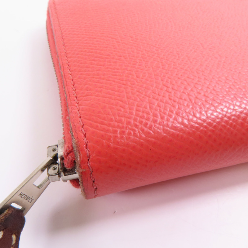 HERMES Epsom皮革Azap Silk In Long Wallet銀扣長錢包T5 Rose Jaipur-5