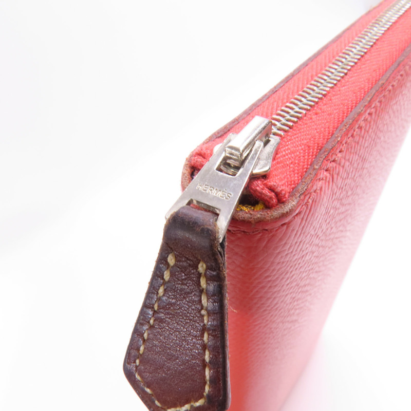 HERMES Epsom皮革Azap Silk In Long Wallet銀扣長錢包T5 Rose Jaipur-13