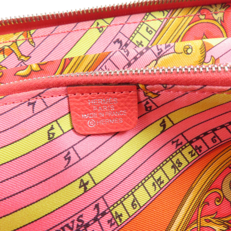 HERMES Epsom皮革Azap Silk In Long Wallet銀扣長錢包T5 Rose Jaipur-15