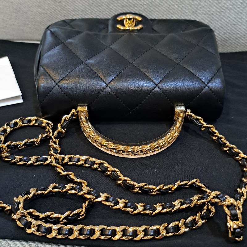 Chanel 香奈兒 24S方胖黑色金鏈-22