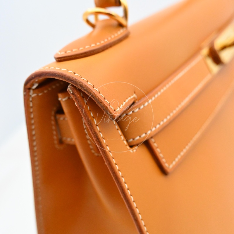 [Pre-owned] Hermes Kelly 28 Natural Sable Chamonix GHW Stamp Square G-9