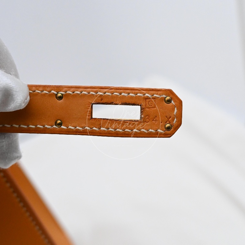 [Pre-owned] Hermes Kelly 28 Natural Sable Chamonix GHW Stamp Square G-31