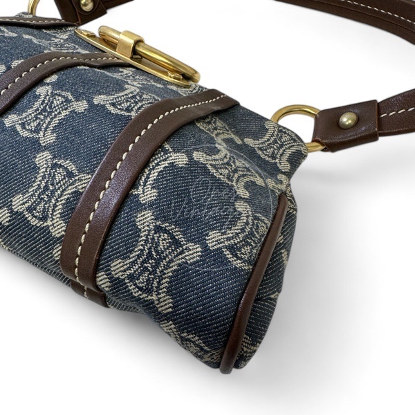 [Pre-owned] Celine Vintage Pairs Macadam Denim Shoulder Bag-9