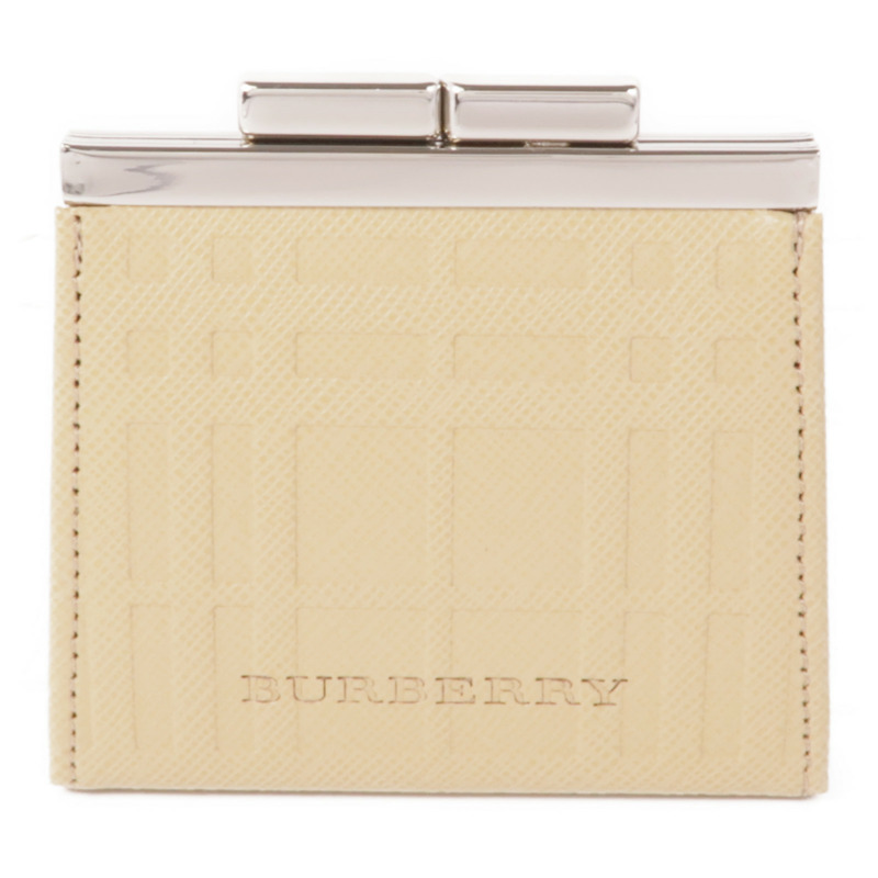 BURBERRY 牛皮皮革Coin Case銀扣零錢包-0