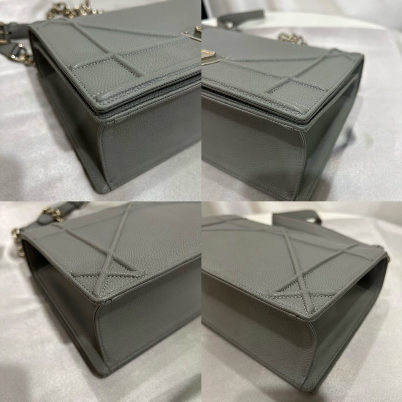 DIOR 灰銀盾牌包 中號-7