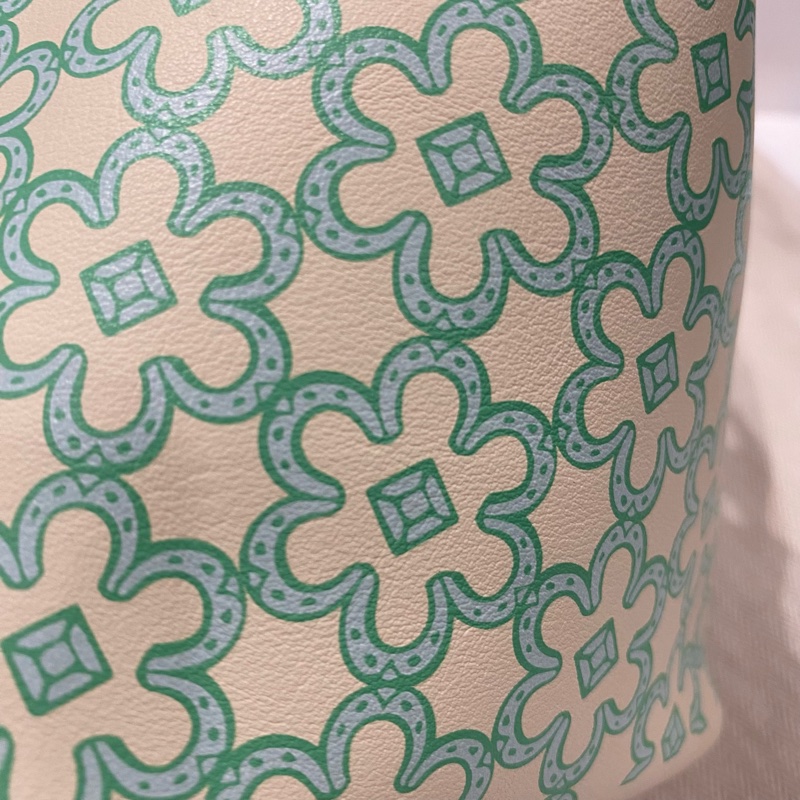 Hermes 14綠色印花菜籃子 U刻-4