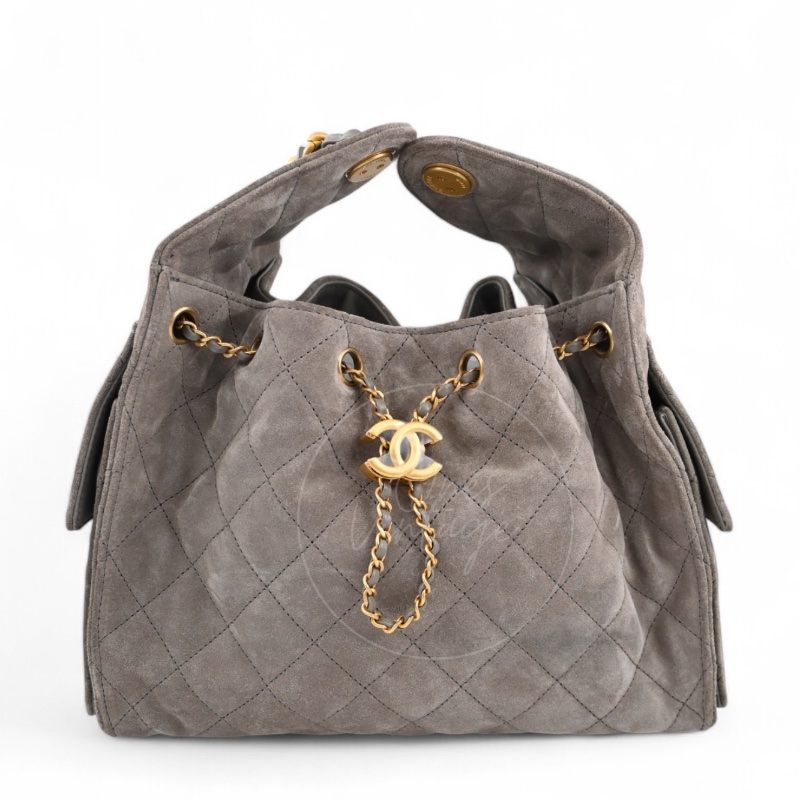 [Brand New] Chanel Small 25 Bag Brown Suede GHW Microchip-0