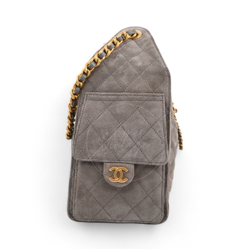 [Brand New] Chanel Small 25 Bag Brown Suede GHW Microchip-2