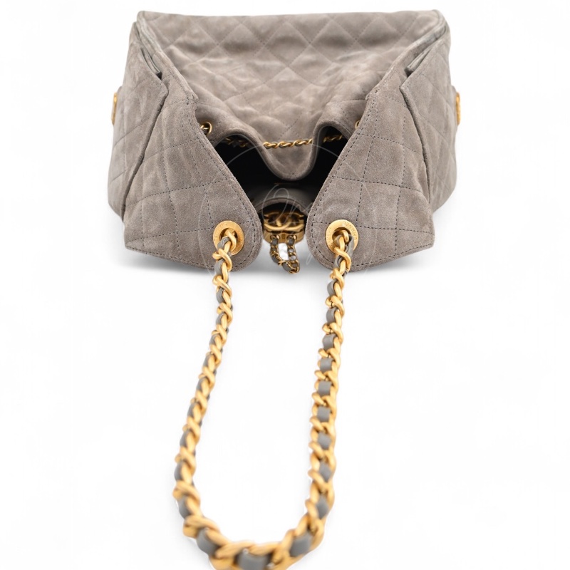[Brand New] Chanel Small 25 Bag Brown Suede GHW Microchip-7