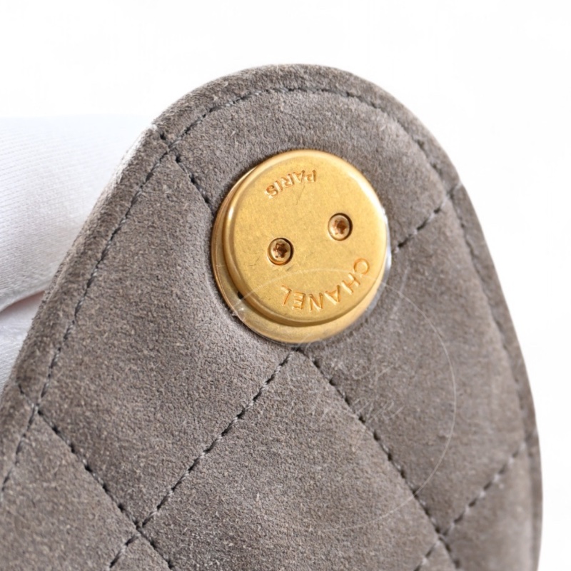 [Brand New] Chanel Small 25 Bag Brown Suede GHW Microchip-21