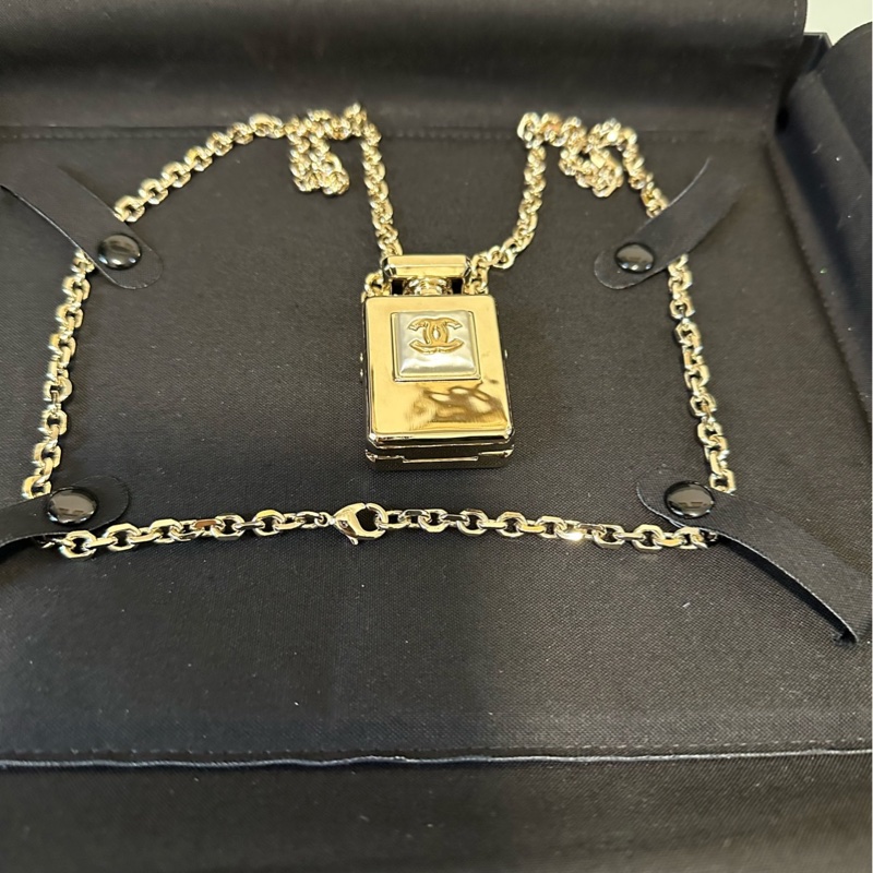 閒置Chanel香奈兒香水瓶項鍊，22s方塊冰糖款，幾乎全新-7