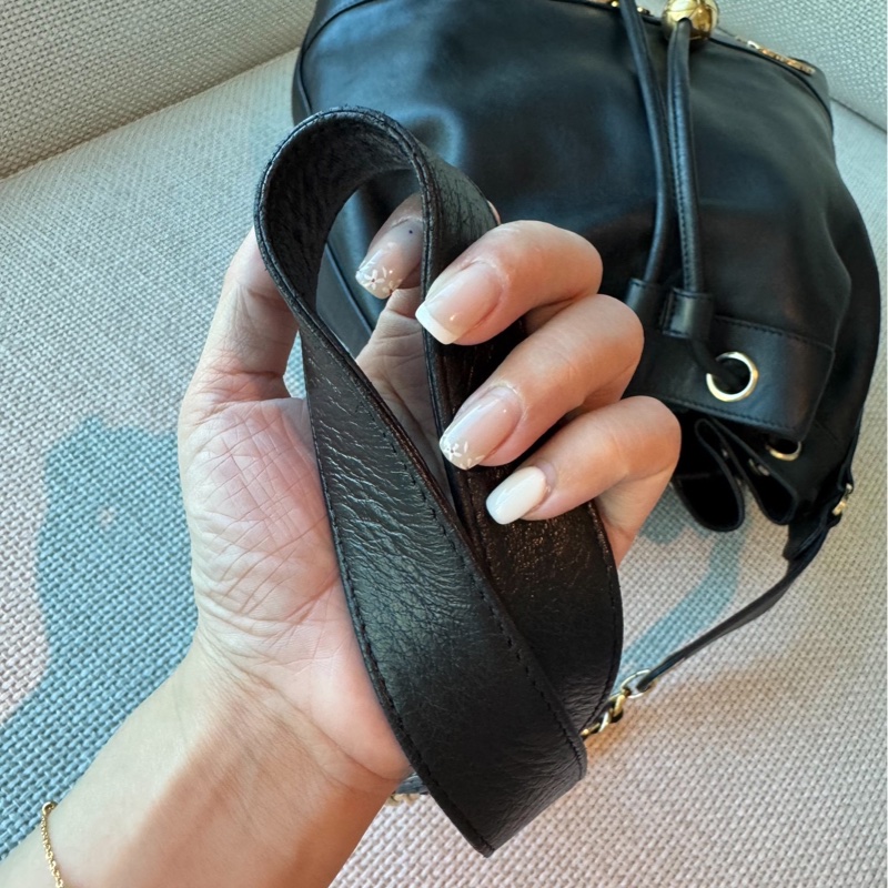CHANEL 香奈兒 vintage 黑金 金球 子母包 水桶包 肩背包 斜背包 側背包 手提包-15