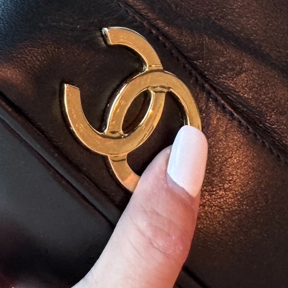 CHANEL 香奈兒 vintage 黑金 金球 子母包 水桶包 肩背包 斜背包 側背包 手提包-39