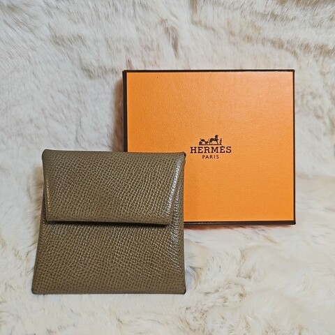 Hermès Bastia 愛馬仕 零錢包 taupe 大象灰 灰棕色 小牛皮卡夾 U刻 HERMES COIN PURSE
