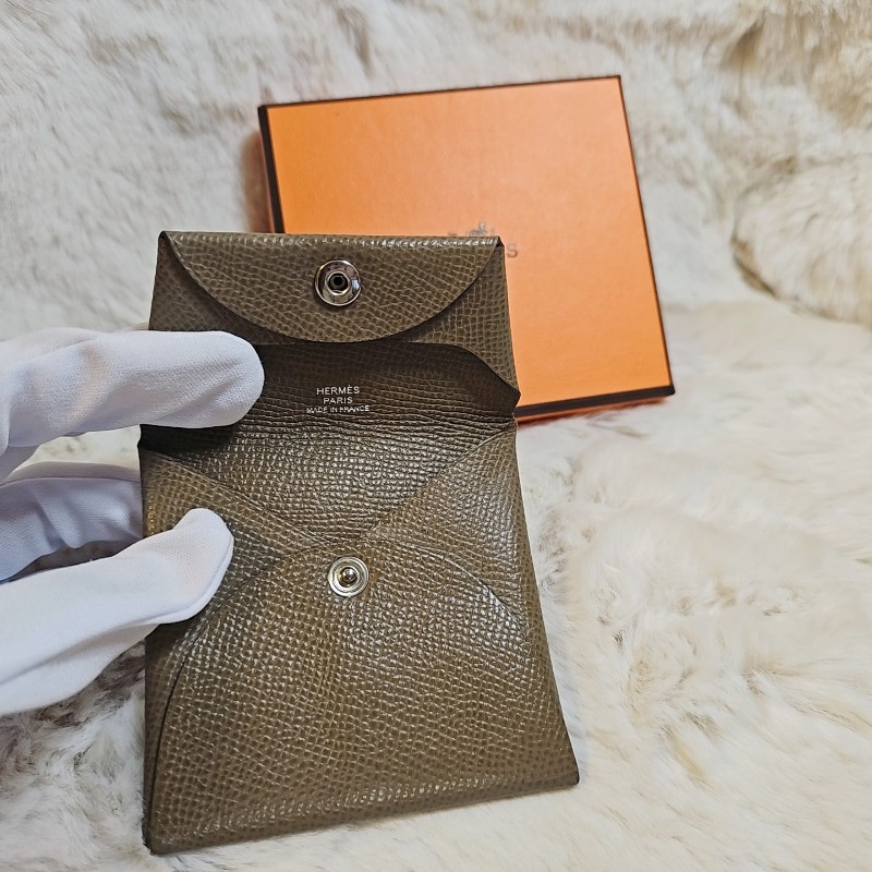 Hermès Bastia 愛馬仕 零錢包 taupe 大象灰 灰棕色 小牛皮卡夾 U刻 HERMES COIN PURSE-1