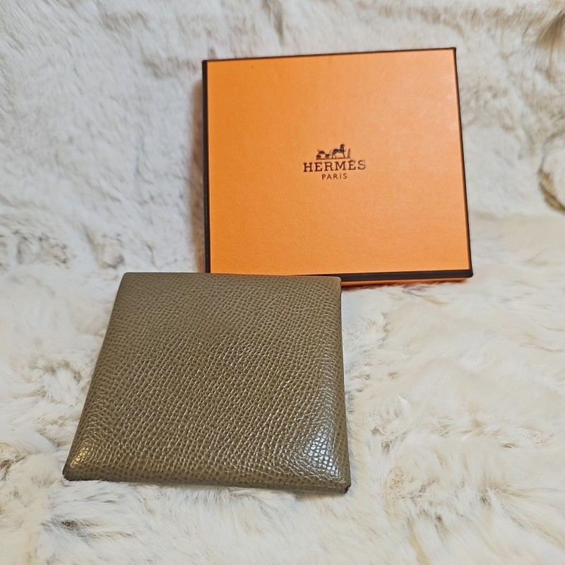 Hermès Bastia 愛馬仕 零錢包 taupe 大象灰 灰棕色 小牛皮卡夾 U刻 HERMES COIN PURSE-3