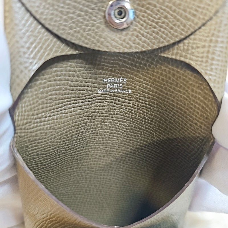 Hermès Bastia 愛馬仕 零錢包 taupe 大象灰 灰棕色 小牛皮卡夾 U刻 HERMES COIN PURSE-5