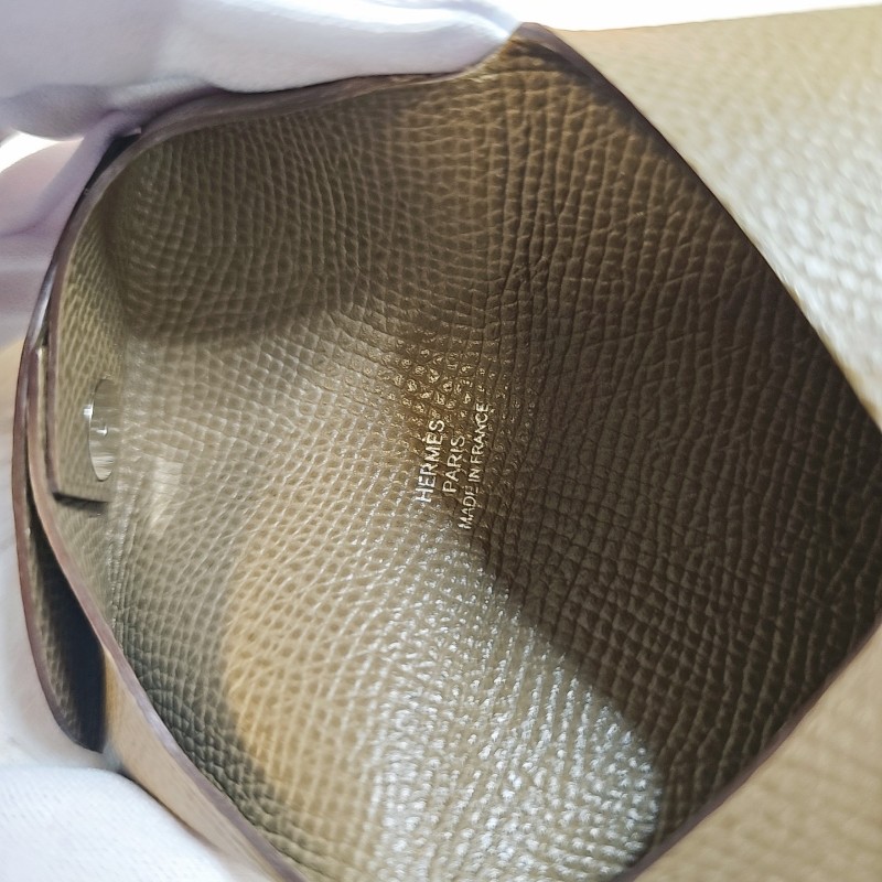 Hermès Bastia 愛馬仕 零錢包 taupe 大象灰 灰棕色 小牛皮卡夾 U刻 HERMES COIN PURSE-6