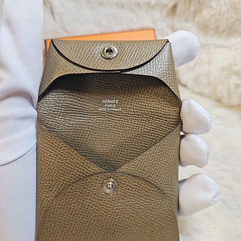 Hermès Bastia 愛馬仕 零錢包 taupe 大象灰 灰棕色 小牛皮卡夾 U刻 HERMES COIN PURSE-8