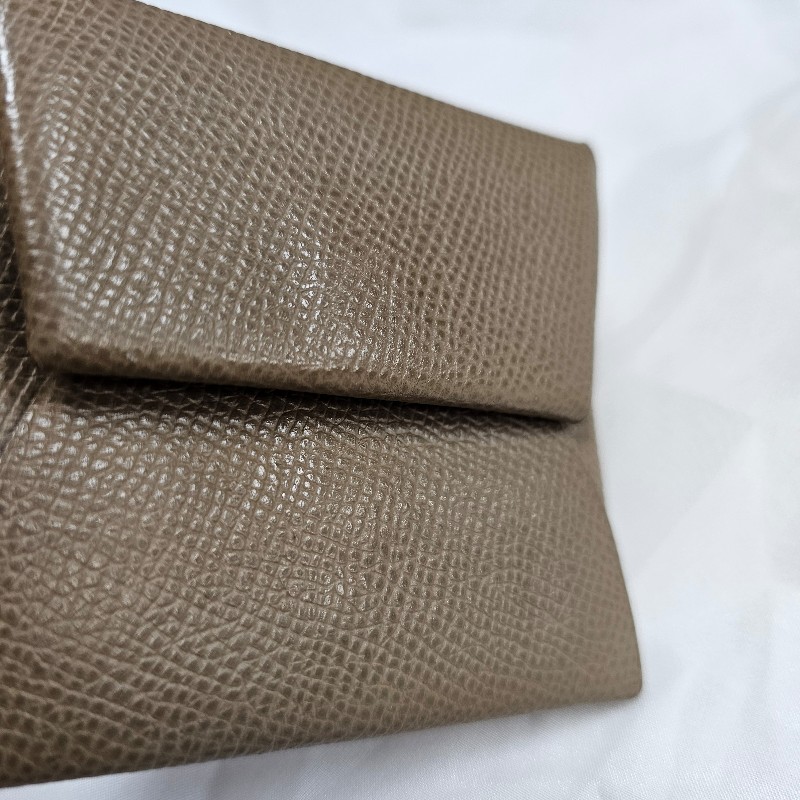 Hermès Bastia 愛馬仕 零錢包 taupe 大象灰 灰棕色 小牛皮卡夾 U刻 HERMES COIN PURSE-9