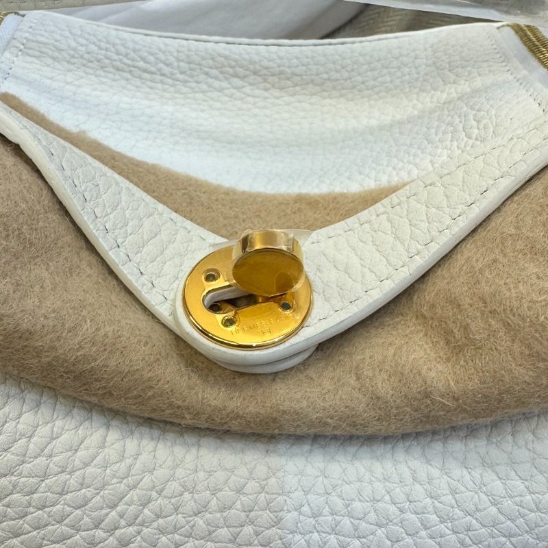 Hermes Mini Lindy 0U 白色 金扣 Stamp B-2