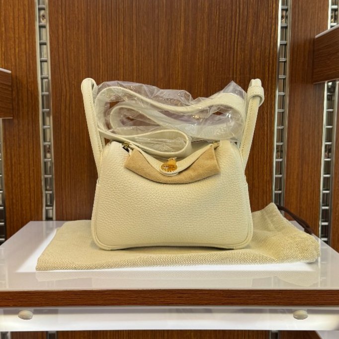 Hermes Mini Lindy 0U 白色 金扣 Stamp B-3