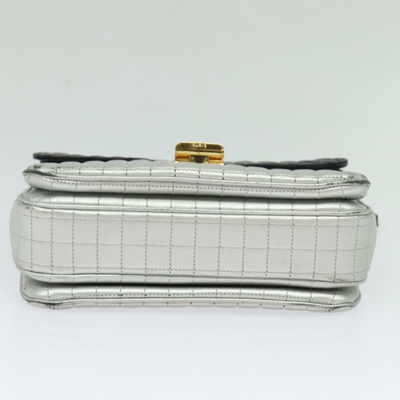 【日本直送】CELINE 鏈條單肩包 皮革 銀色 黑金 正品 120162-4