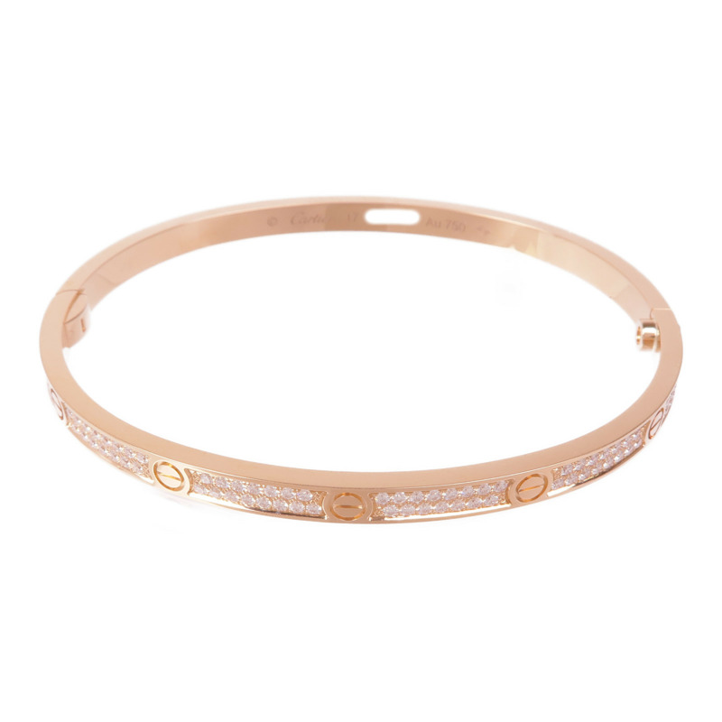 CARTIER 18K玫瑰金Love Bracelet鑽石手鏈Cartier#17-0