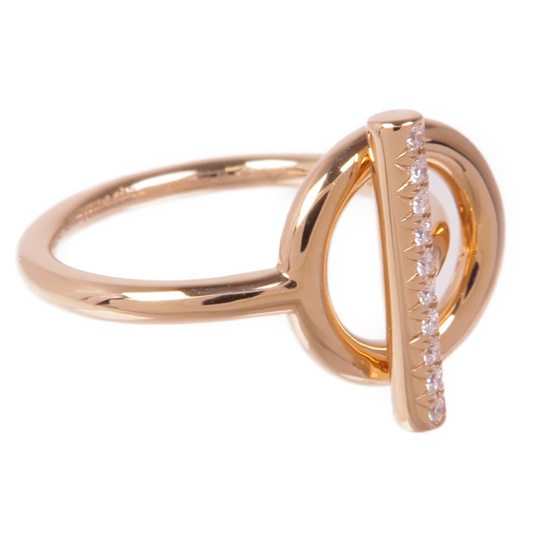 HERMES 18K玫瑰金Echappee Ring鑽石戒指Hermes#50 US#5.5-3
