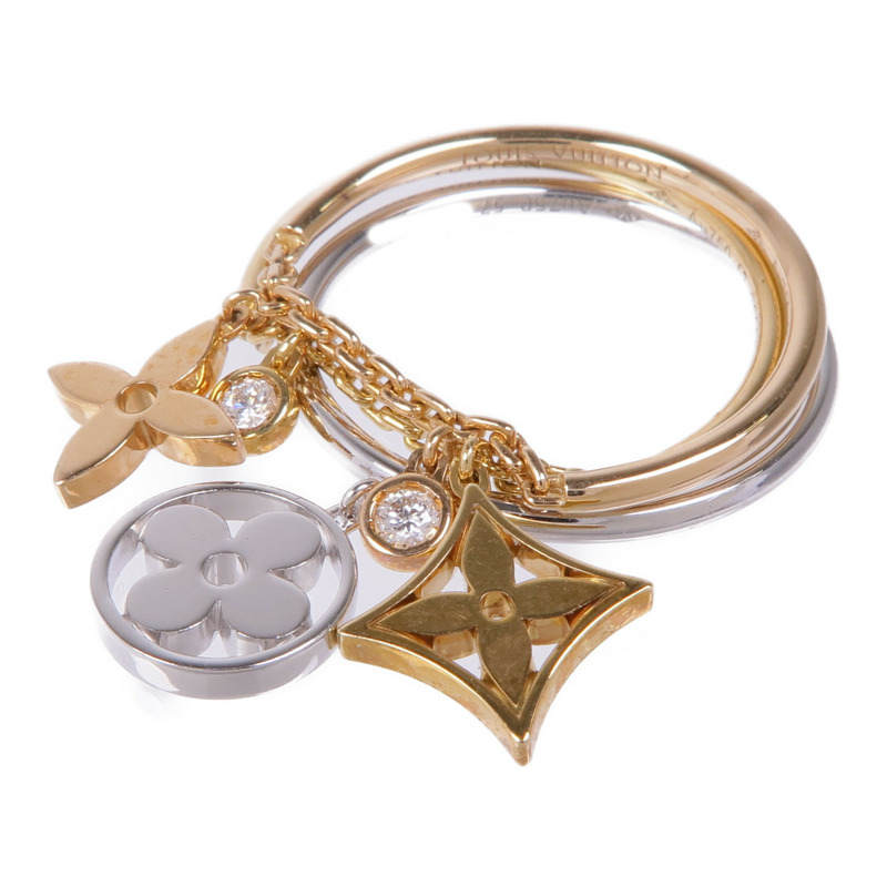 LOUIS VUITTON 18K黃金/白金/玫瑰金Idylle Blossom Ring戒指US#8-1