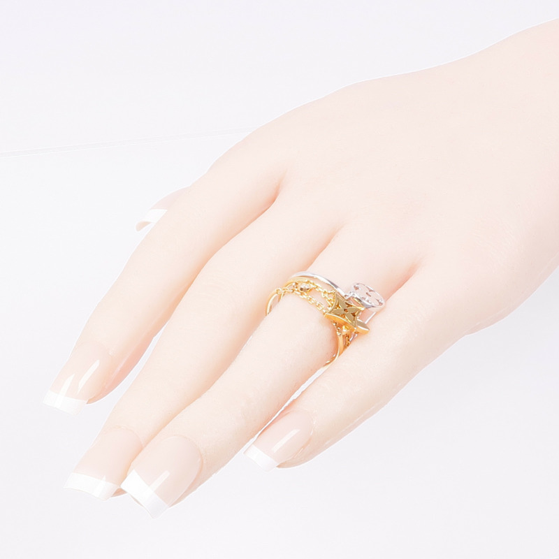 LOUIS VUITTON 18K黃金/白金/玫瑰金Idylle Blossom Ring戒指US#8-8
