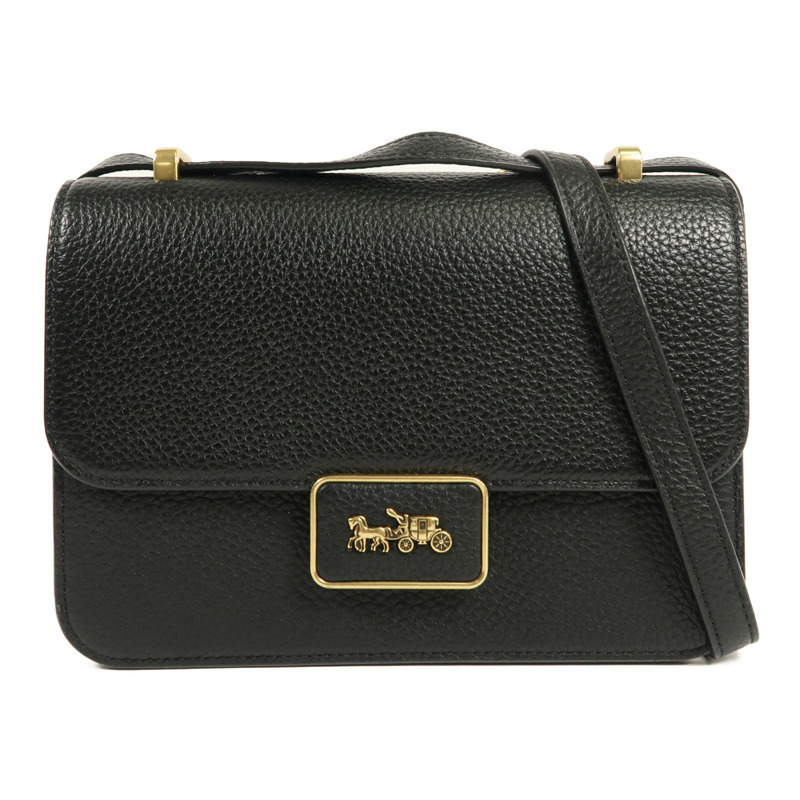 COACH 牛皮皮革Shoulder Bag金扣肩背袋-0