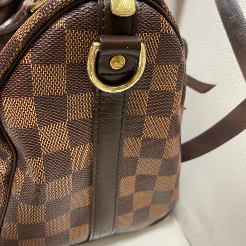 lv speedy 25 棋盤格 背帶款-14