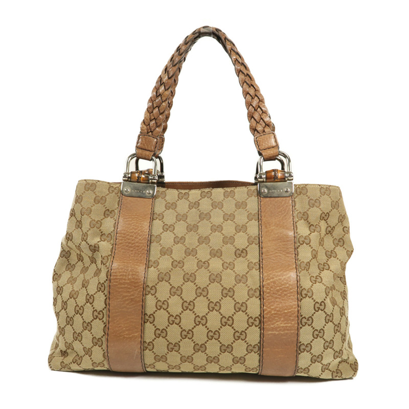 GUCCI 帆布Tote Bag Canvas銀扣手挽袋-0