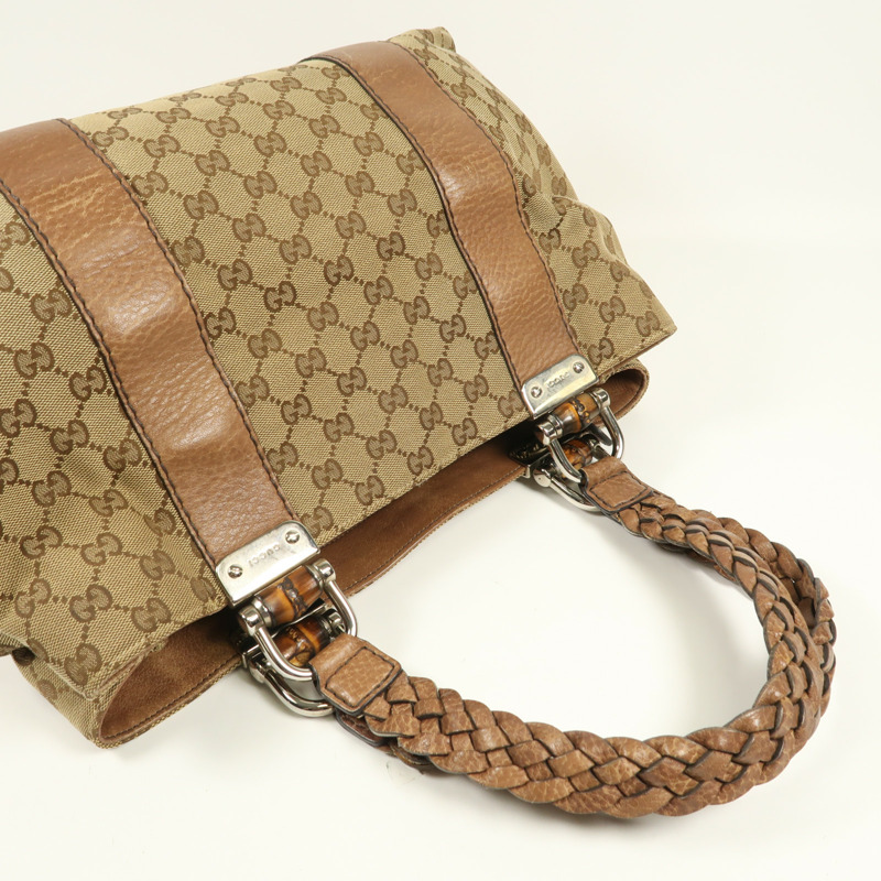 GUCCI 帆布Tote Bag Canvas銀扣手挽袋-4