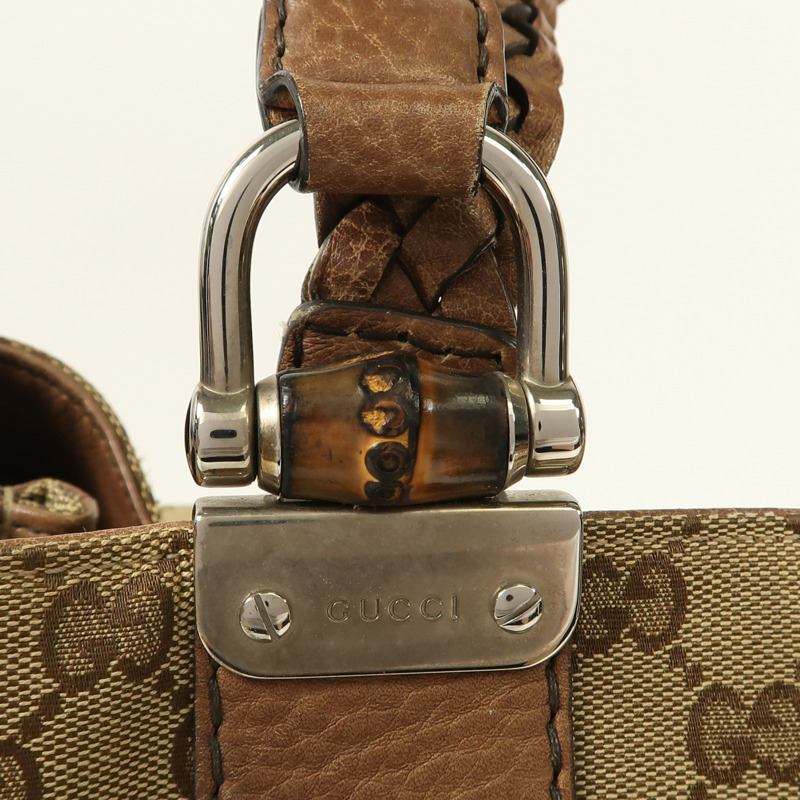 GUCCI 帆布Tote Bag Canvas銀扣手挽袋-9