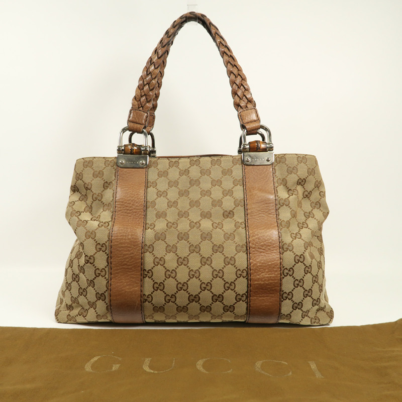 GUCCI 帆布Tote Bag Canvas銀扣手挽袋-14