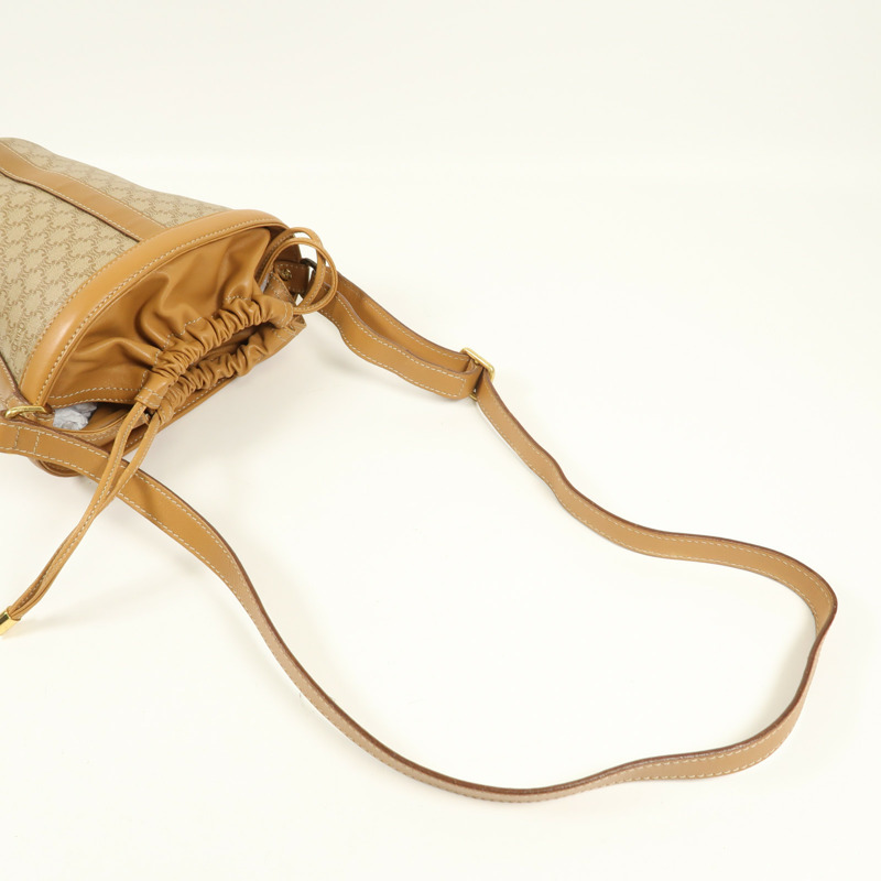 CELINE 塗層帆布Vintage Bag金扣肩背袋-4