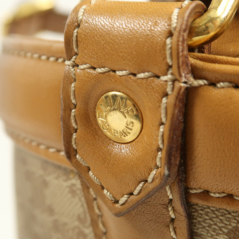 CELINE 塗層帆布Vintage Bag金扣肩背袋-9