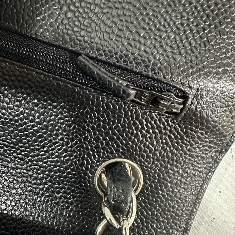 Chanel A58600 黑荔枝皮銀釦肩背包 Jumbo coco 30-21
