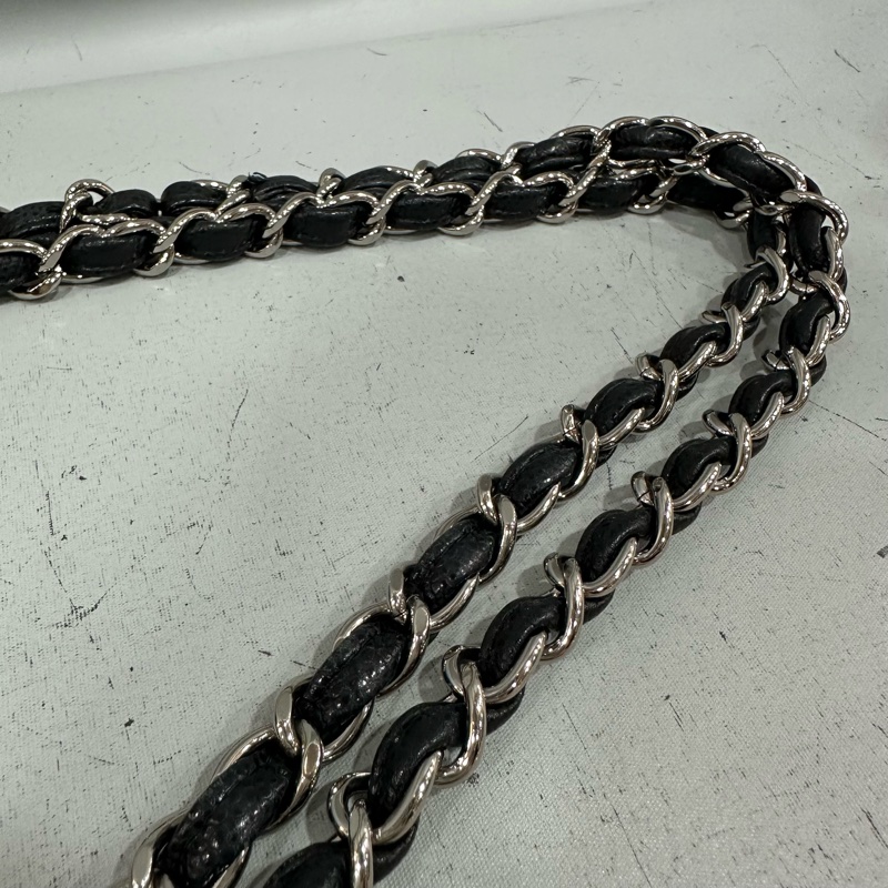 Chanel A58600 黑荔枝皮銀釦肩背包 Jumbo coco 30-38