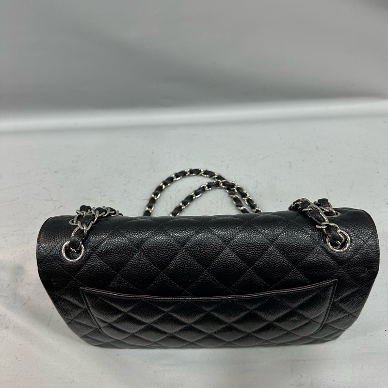 Chanel A58600 黑荔枝皮銀釦肩背包 Jumbo coco 30-41