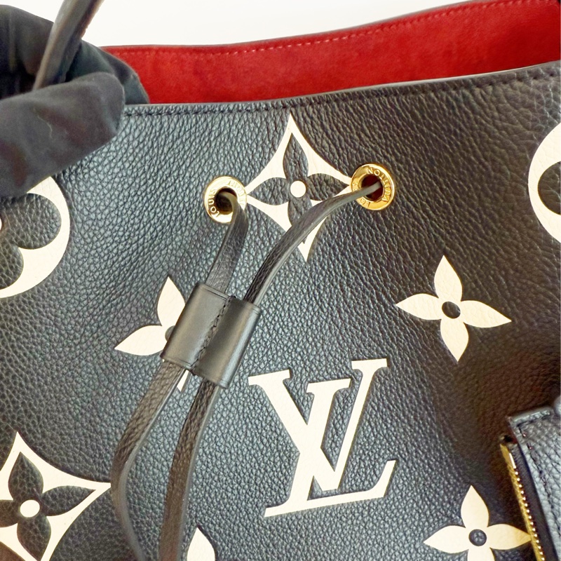 全新LV全皮黑米拼色NéoNoé MM水桶包M45497-2