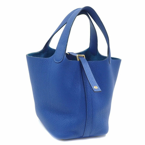 Hermes Picotin Lock PM 女士手提包，藍色，法國 Taurillon Clemence，U 印，約 2022 年製造，HERMES A219870