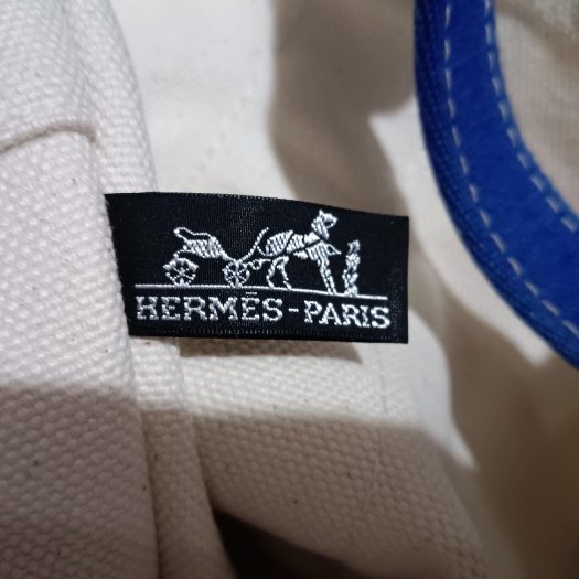 🟦狀況不錯的//HERMES//藍色手提帆布包-19