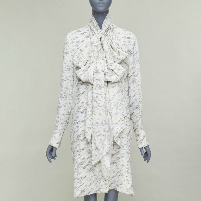 FENDI FF Karligraphy off white monogram marble print midi dress IT42 M-0